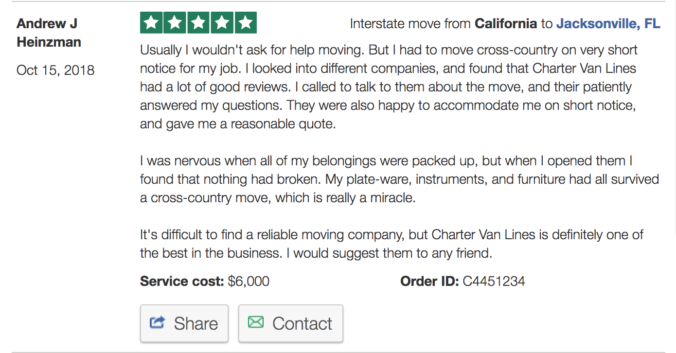 My Moving Reviews